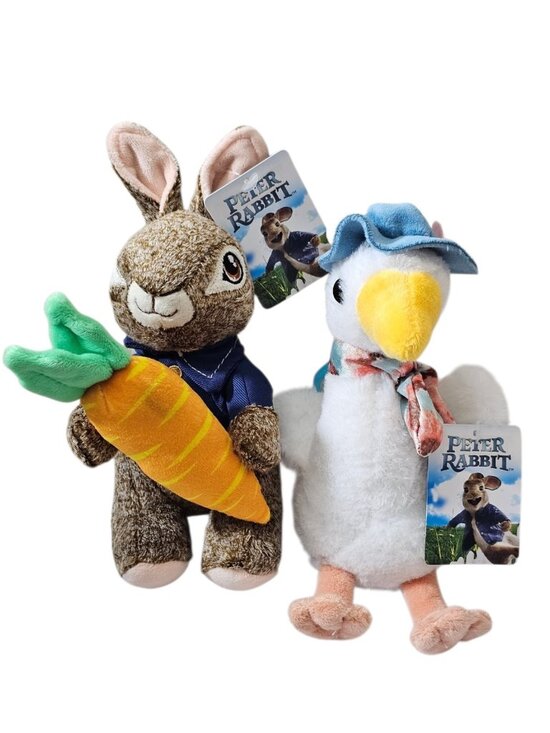 Dan Dee Other - Set of 2 Peter Rabbit Plush w/Clips Bunny And Goose (7.5") NWT 2026 MOVIE #2